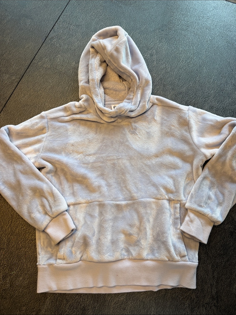 Athleta Girl Cozy Plush Hooded Pullover - Light Blue size 7